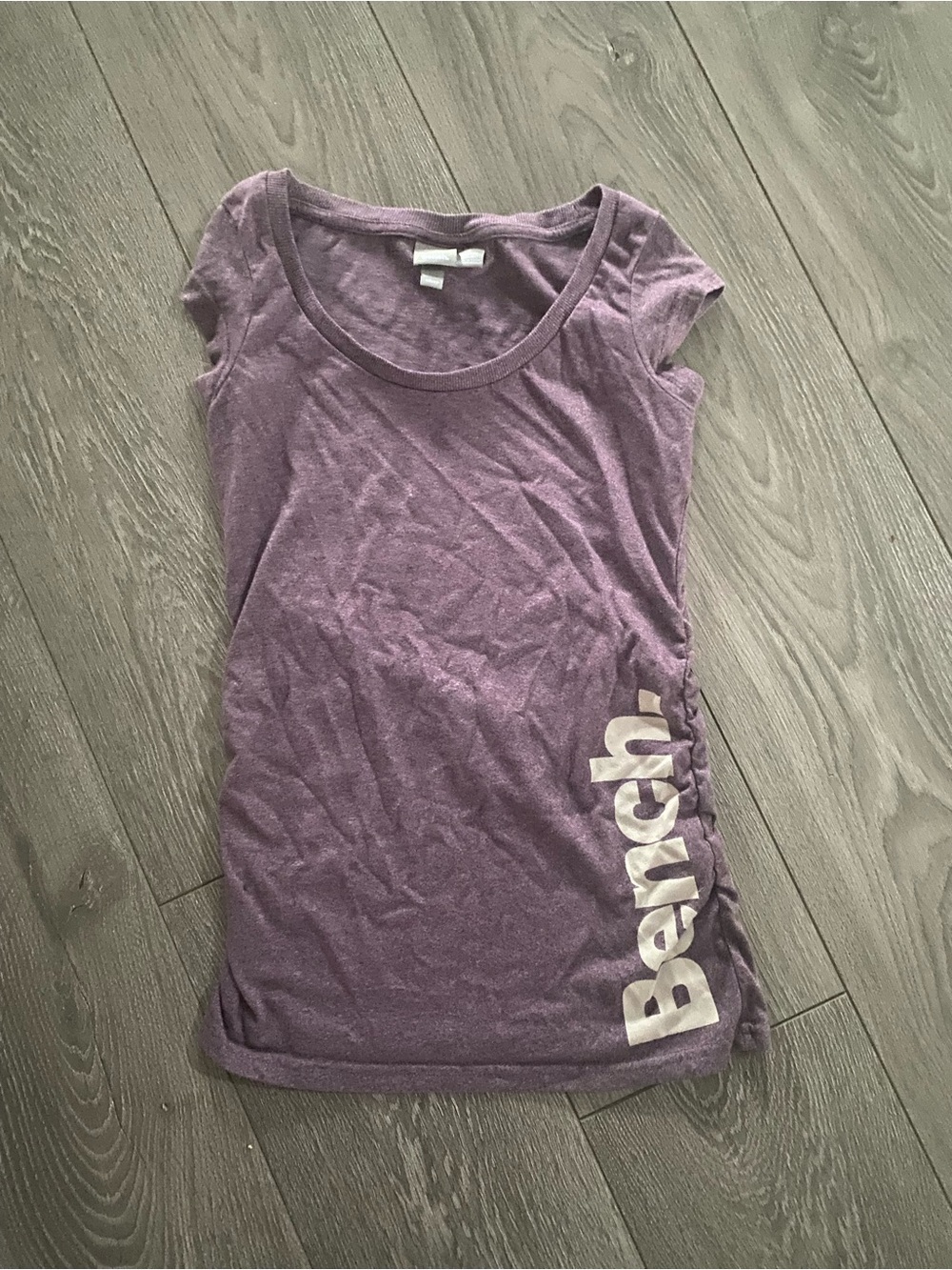 Bench Purple Scoop Neck Short Sleeve Tee with Side Logo